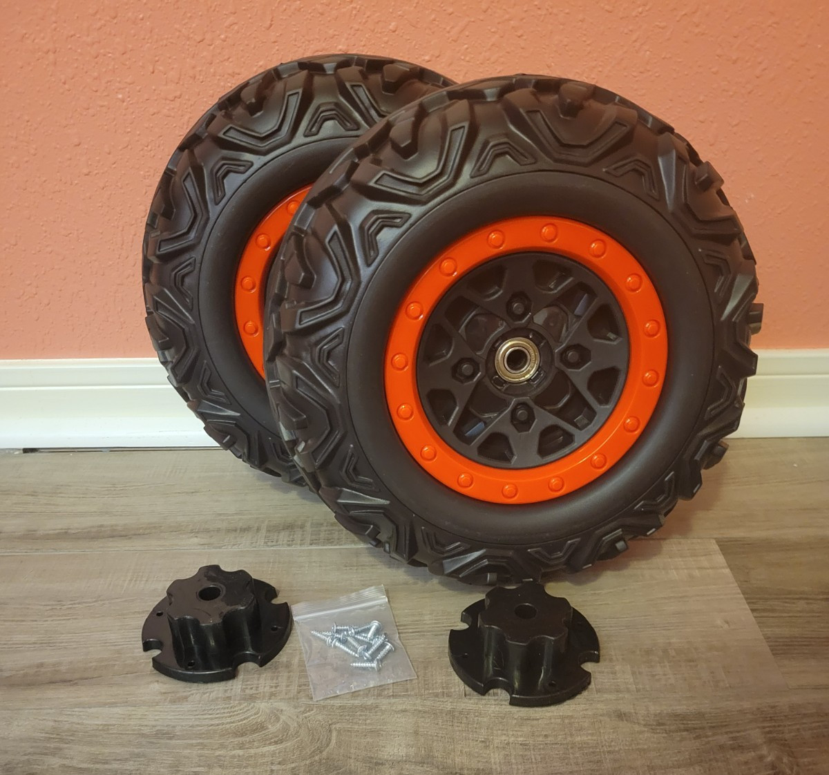 2 Pack 30CM/11.8” PU Solid EVA Foam Tire for Power Wheels,1.2CM/0.47in Aperture