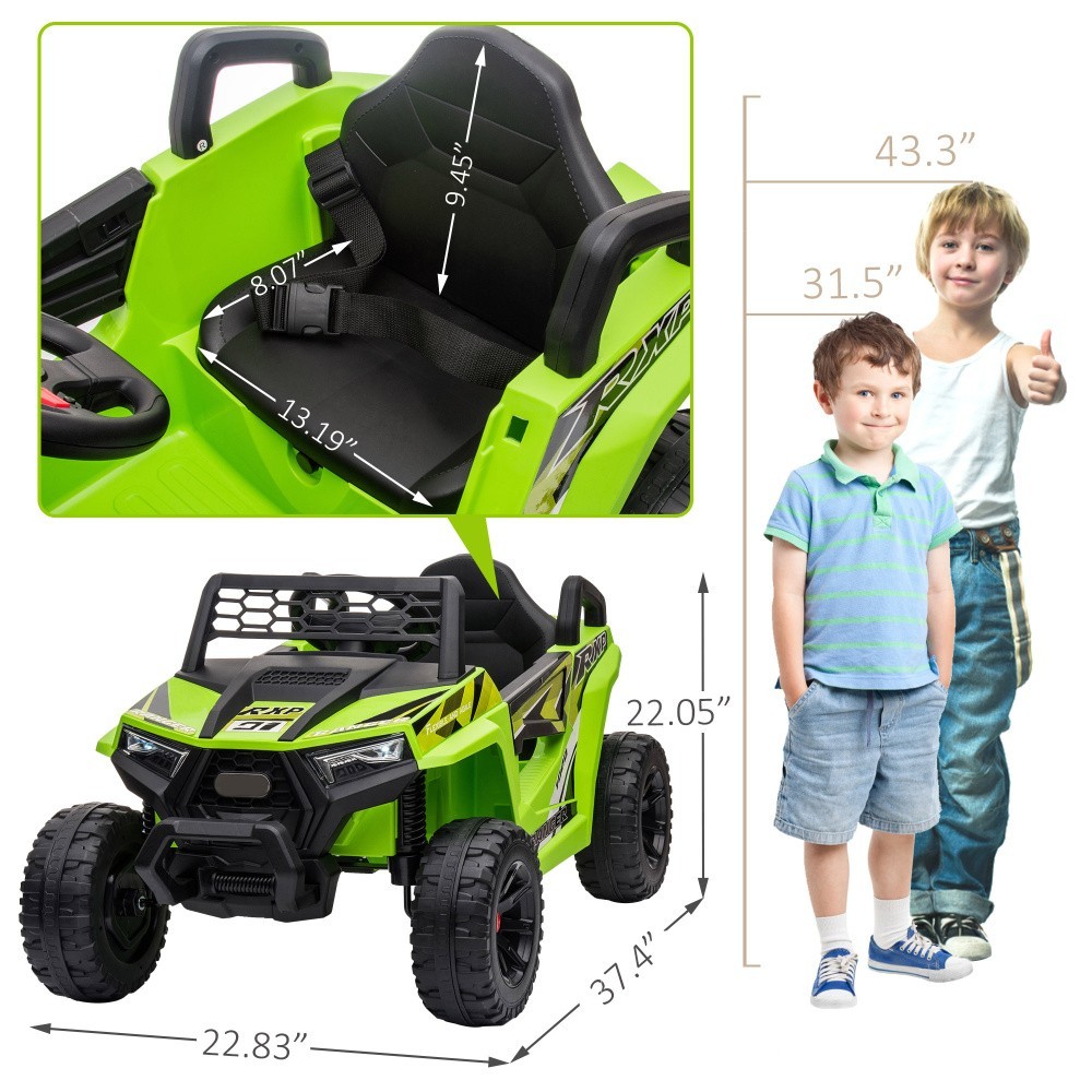 12V kids Ride On Mini UTV Electric Car Front LED Lights & Horn For Children