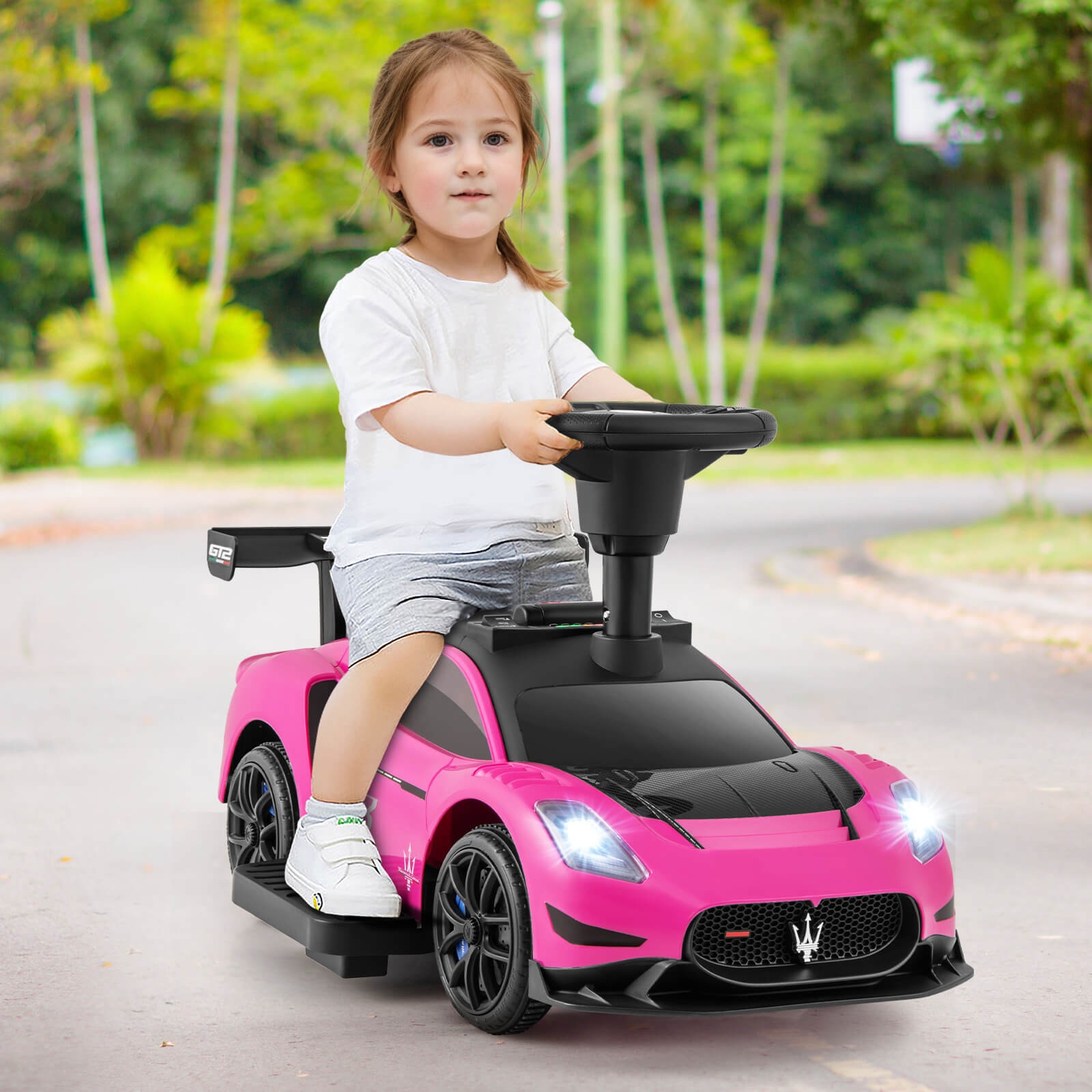 Electric Kids Ride on Push Car Maserati Licensed Foot to Floor Push Car w/Horn