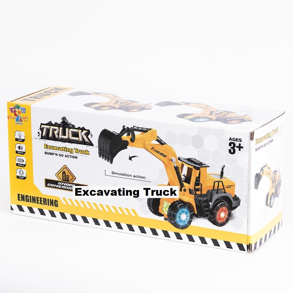 Truck Excavating Truck Excavator with Light & Music Simulation Battery Operated