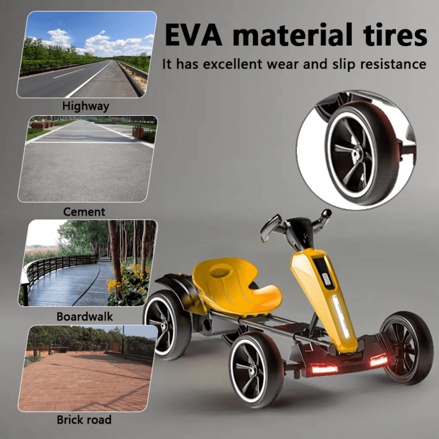 12V Electric Pedal Go Kart Ride on Toy for Kids 3-8 Years 400W*2 Motors 5 MPH