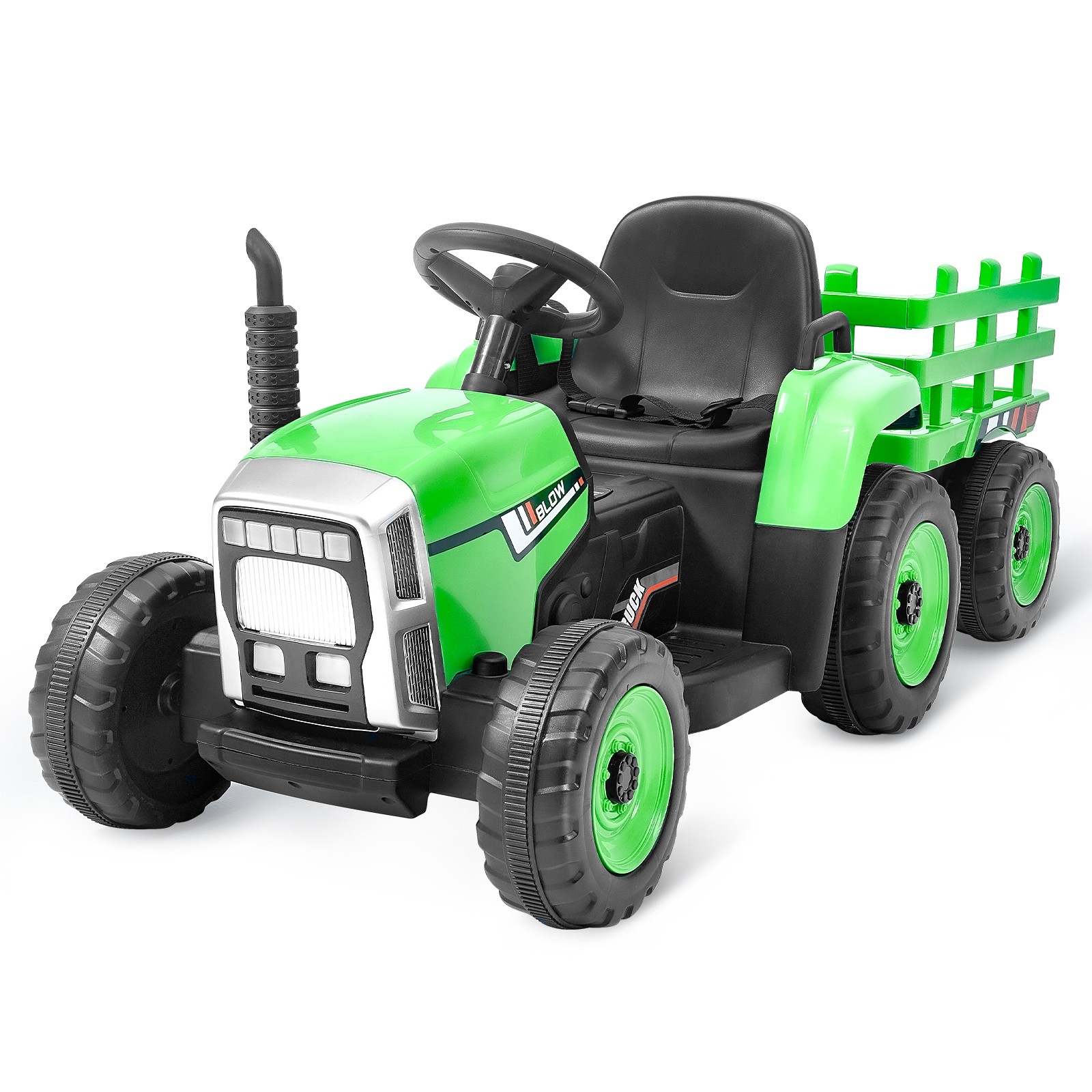 VEVOR Kids Ride on Tractor 12V Electric Toy Tractor with Trailer Remote Control