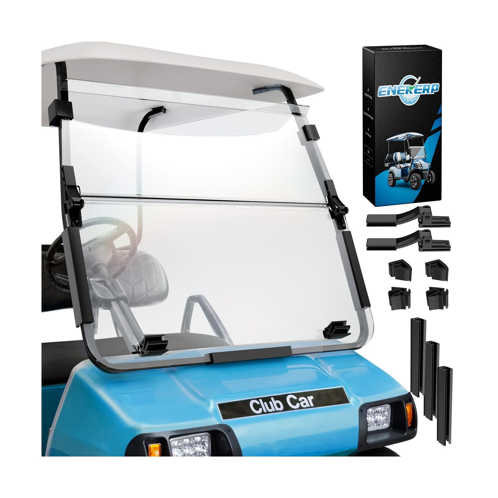 Golf Cart Windshield for Club Car DS 2000-Up Gas and Electric, Fit Tapered Fr…