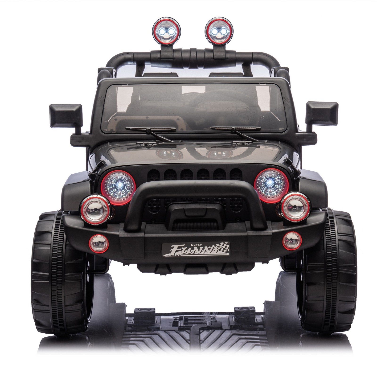 24V 2-Seater Off-Road Ride On Wrangler Jeep Toy Car Parent RC Control LED Music