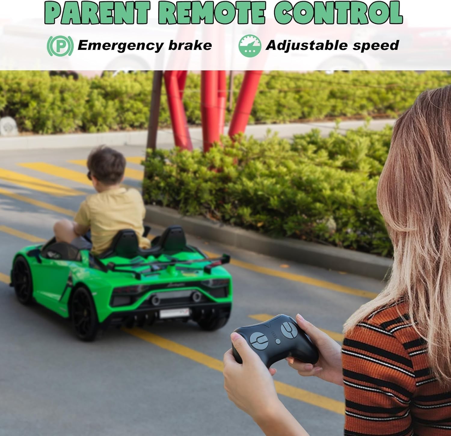 24V Kids Ride On Drift Car 2-Seater High Speed 13km/h Lamborghini w/Remote