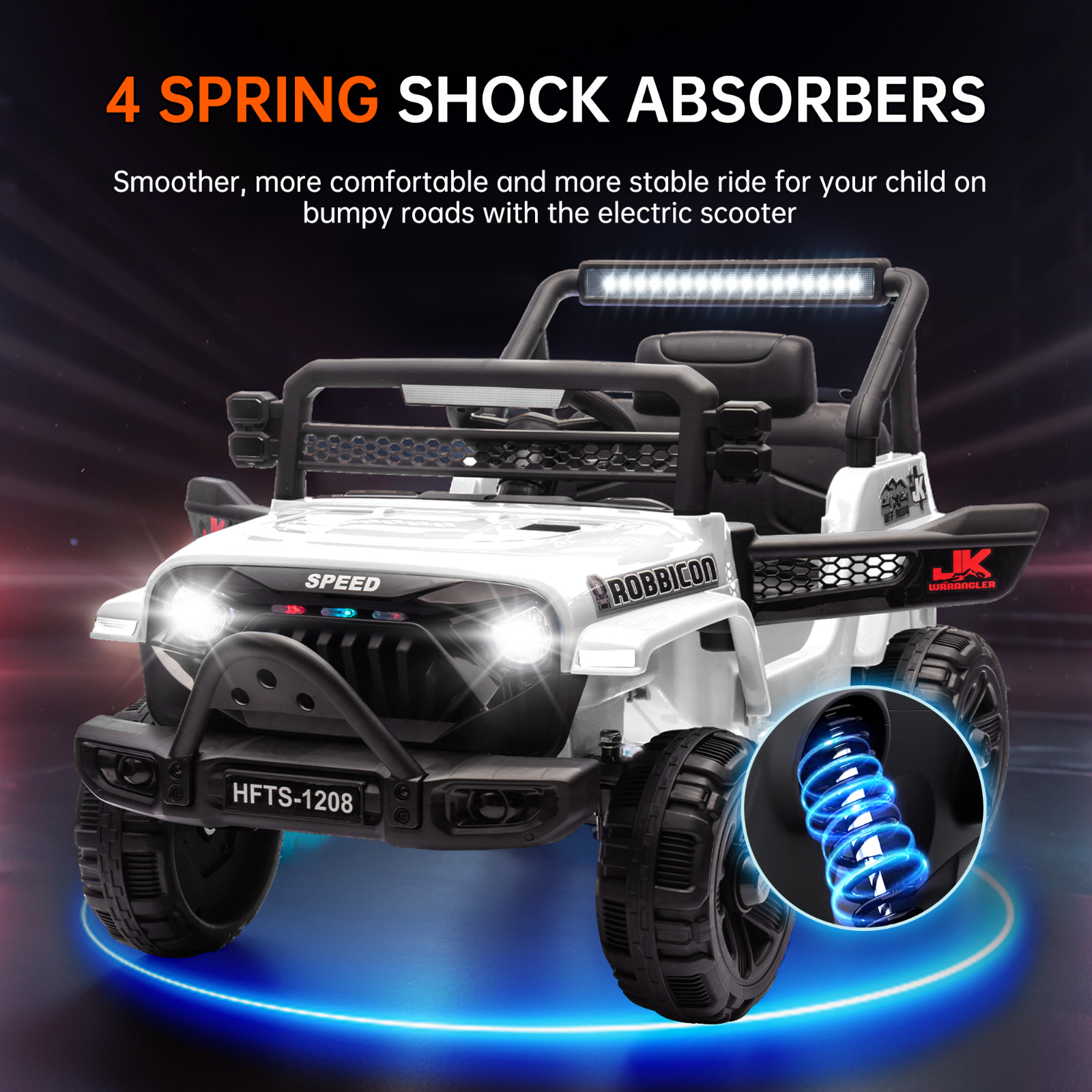 12V Electric Car Ride On Truck for Kids w/ Remote, Powered Wheels Toys,White