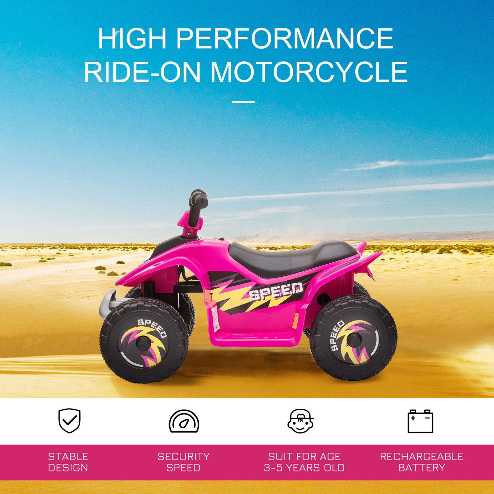 6V Kids Electric Ride on Car with Big Wheels 18-36 Months Old Pink