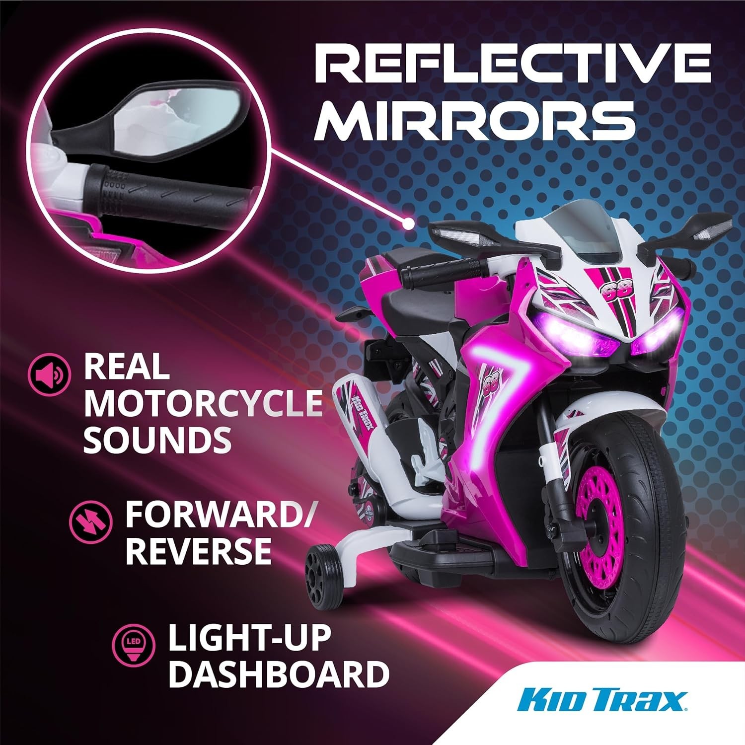 Charming Pink 6V Electric Motorcycle for Toddlers – Indoor/Outdoor Fun, Ages 3-6