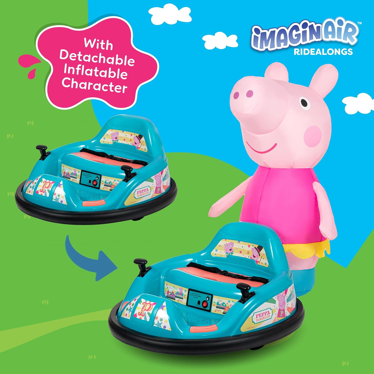 6V Peppa Pig Toy Toddler Bumper Car – Ride on Toddler Toy, Kids Electric Bumper