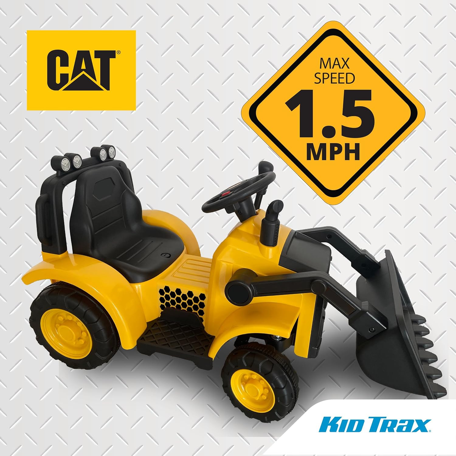 6V CAT Frontloader Ride-On Toy for Kids, Ages 18-36 Months, Max Weight 44 Lbs, E