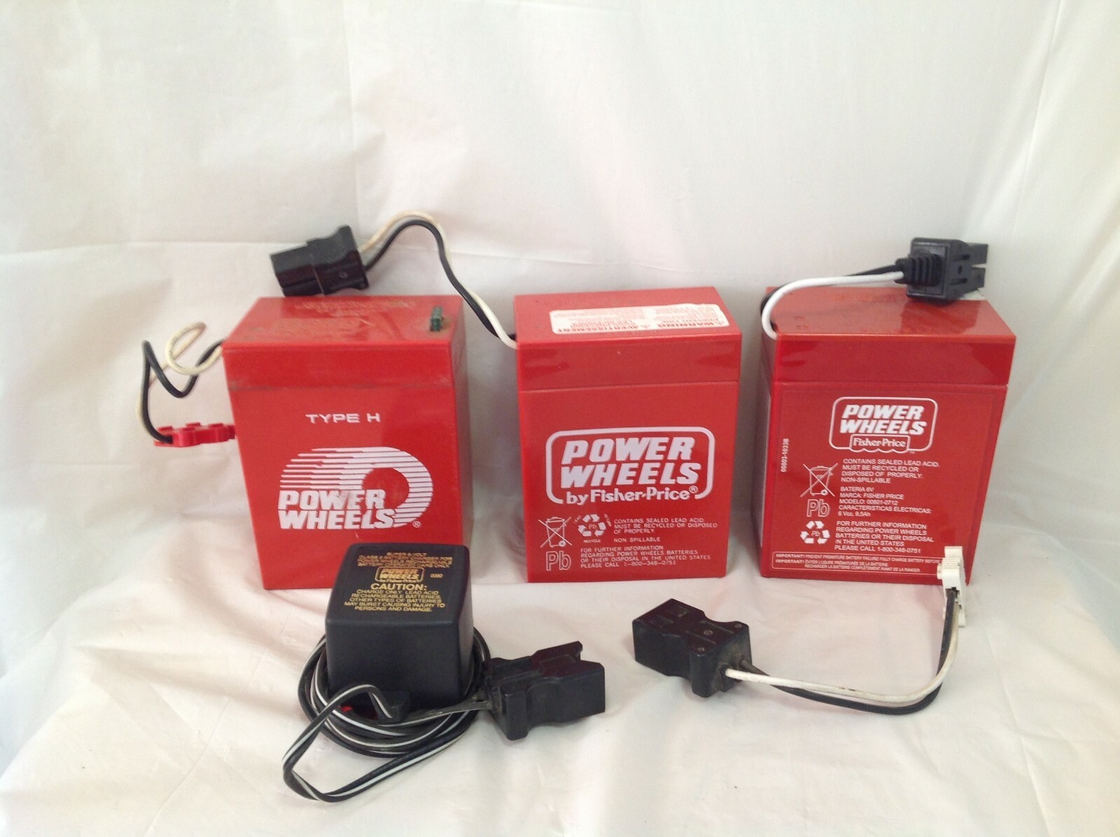 Three (3x) Fisher-Price Power Wheels 6-Volt Rechargeable Battery (Not Working)