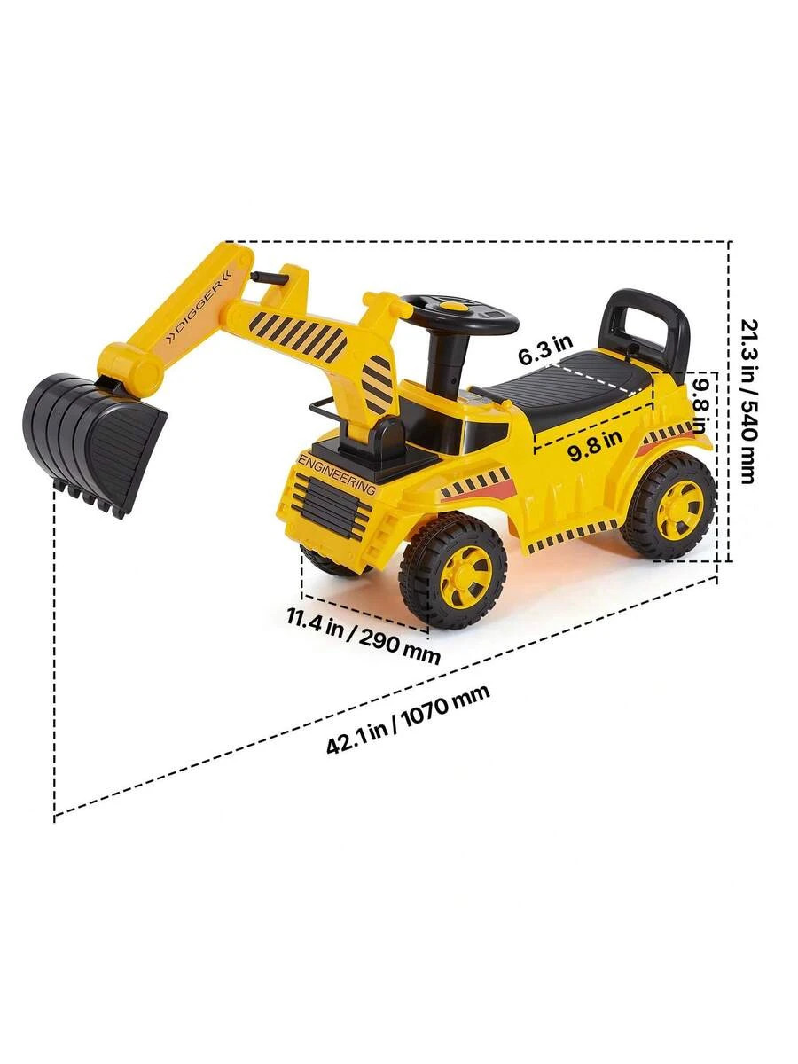 Ride On Toddler Car Push Excavator Digger Toy 19-36 Months 55Lbs