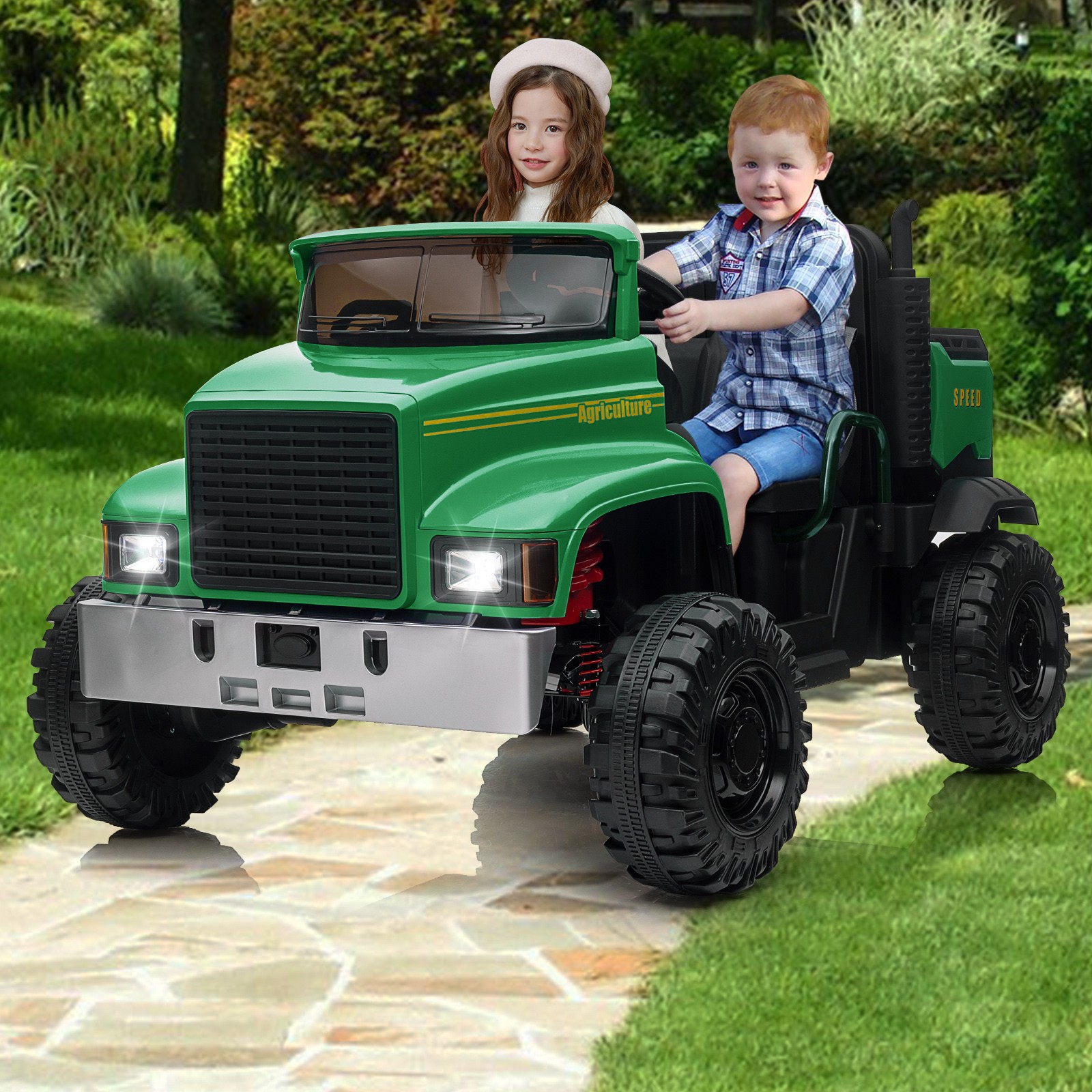 24V Electric UTV Ride-On Car with Dump Bed for Kids,4 x 200W Motors with RC New