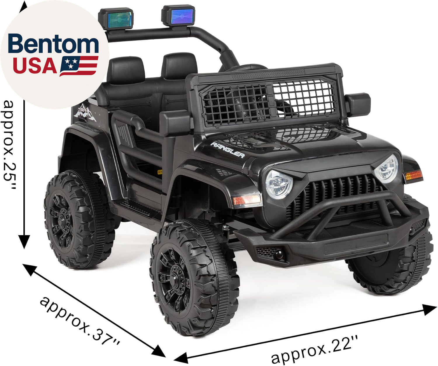 12V 7AH Kids Ride-On Truck Jeep, Electric Car with Parent Remote Control, Spring
