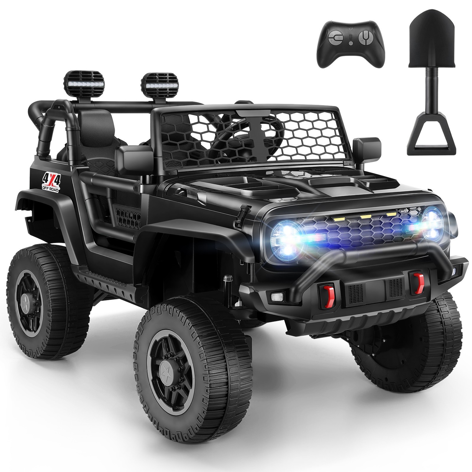 2 Seater Ride on Car w/Remote Control 24V 4WD/2WD Switchable 4x100W Motors Gift-