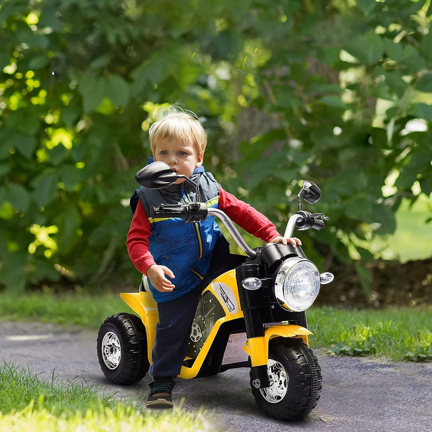 Kids Electric Motorcycle with Horn and Lights – 3-Wheel Ride-On for 18-36