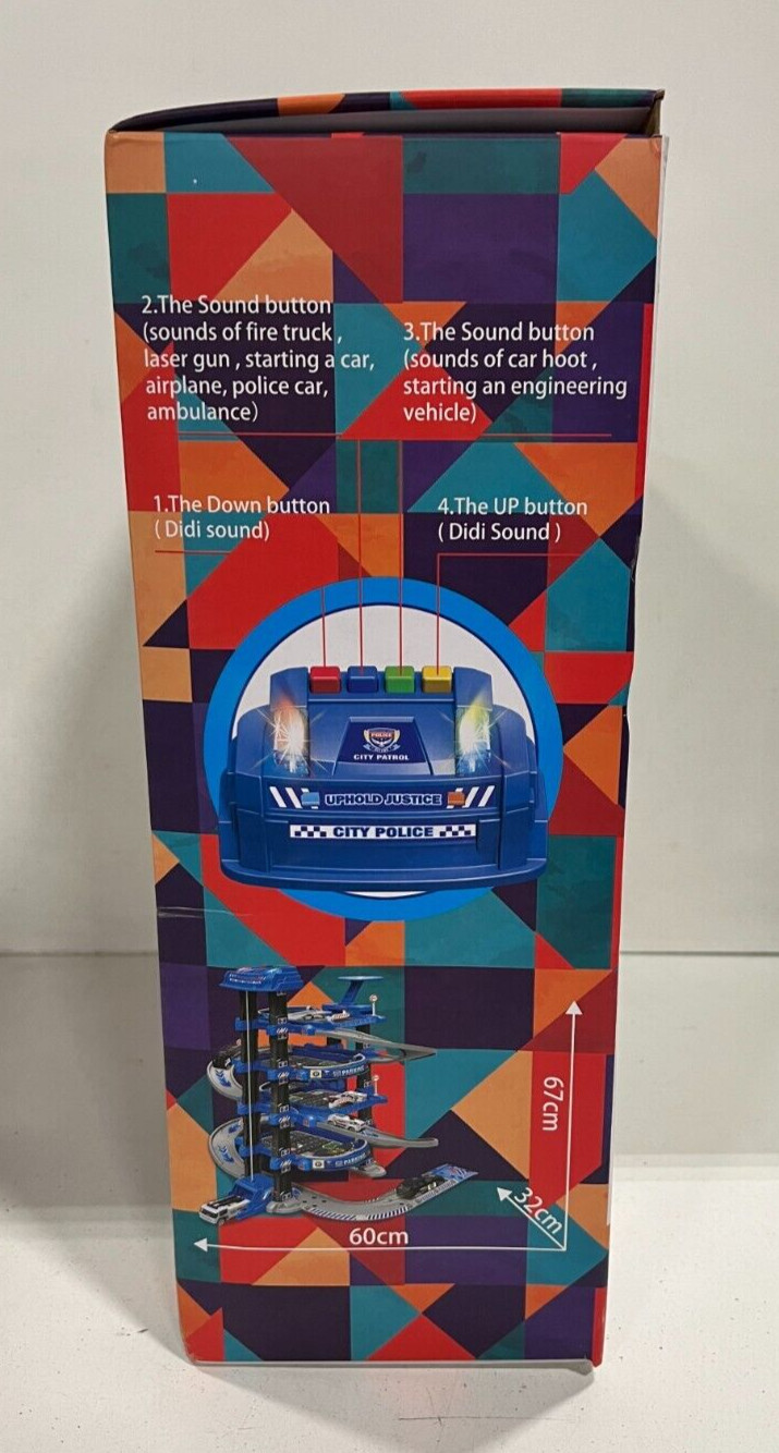 UNIH Kids Garage Toy Set, Toy Vehicle Garage forToddlers, Race Car Ramp Track-3+