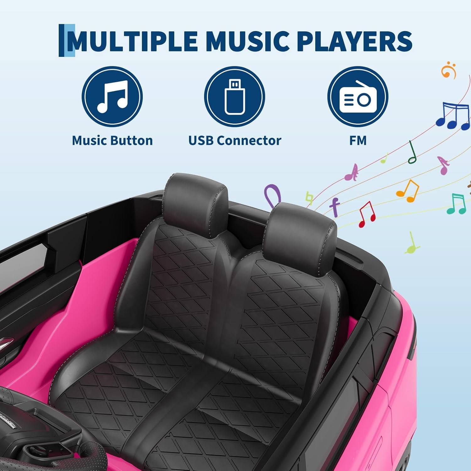 12V Kids Ride On Car Electric Ride On Toys w/ Parent Remote Light Mp3 Player