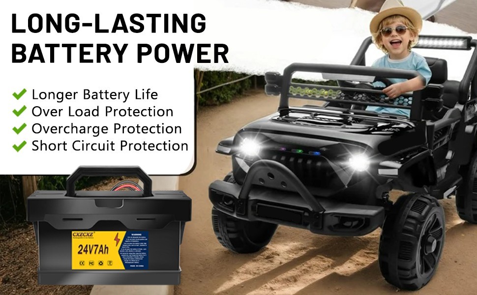 24V 7Ah 12Ah Battery for Dynacraft Realtree 24V Kids Ride-On Toys built-in