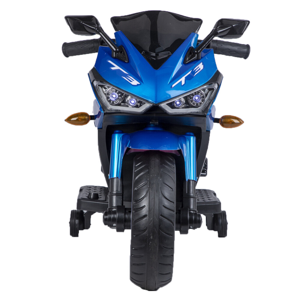 Kids Motorcycle 12V for Age 3-6 Training Lighting Wheels Manual Throttle by Hand