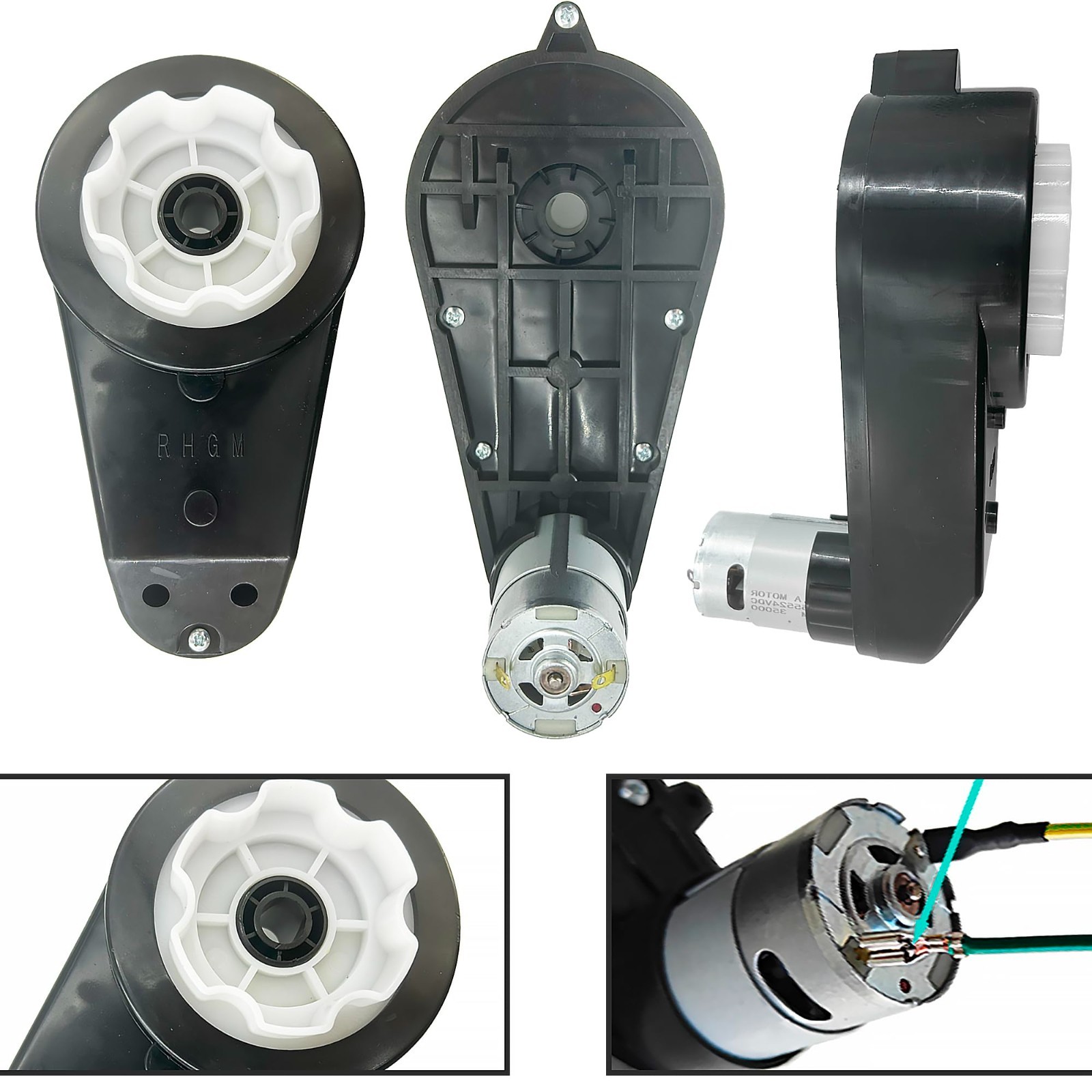 2PCS 12V High-Speed Motor Gearbox for Kids Ride-On Cars, 40000RPM, High Torque,