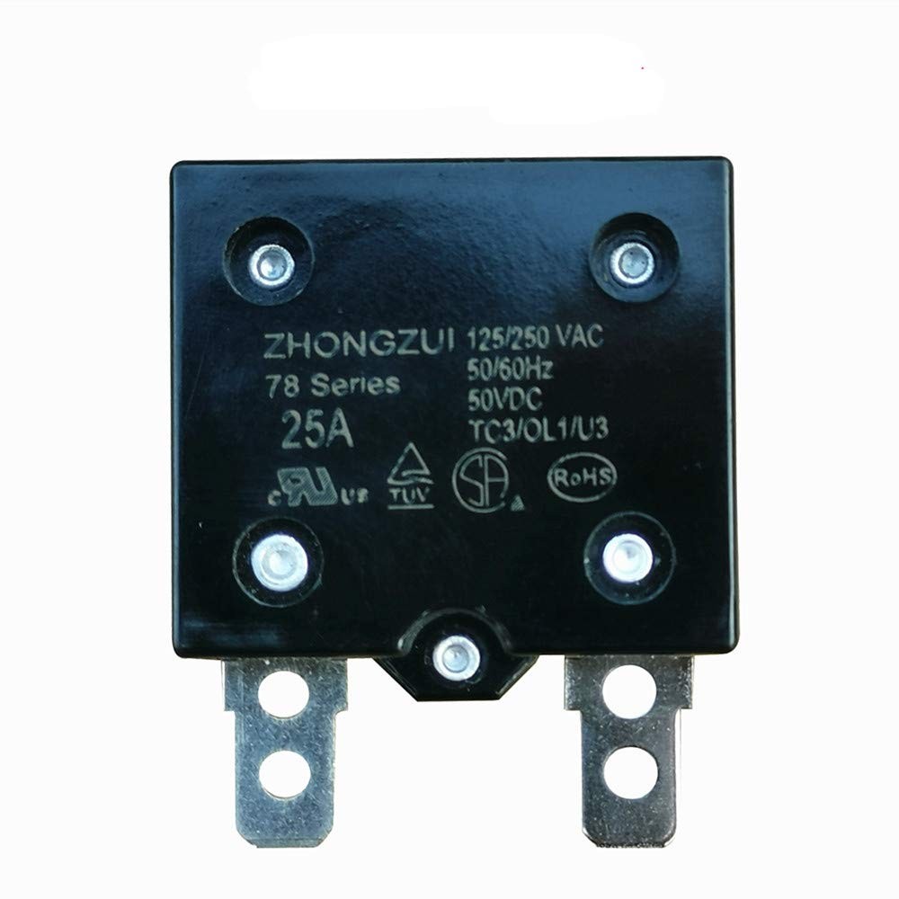 25A 125/250VAC 50/60Hz 50VDC Automatic Reset Relay Fuse, Therma Switch…