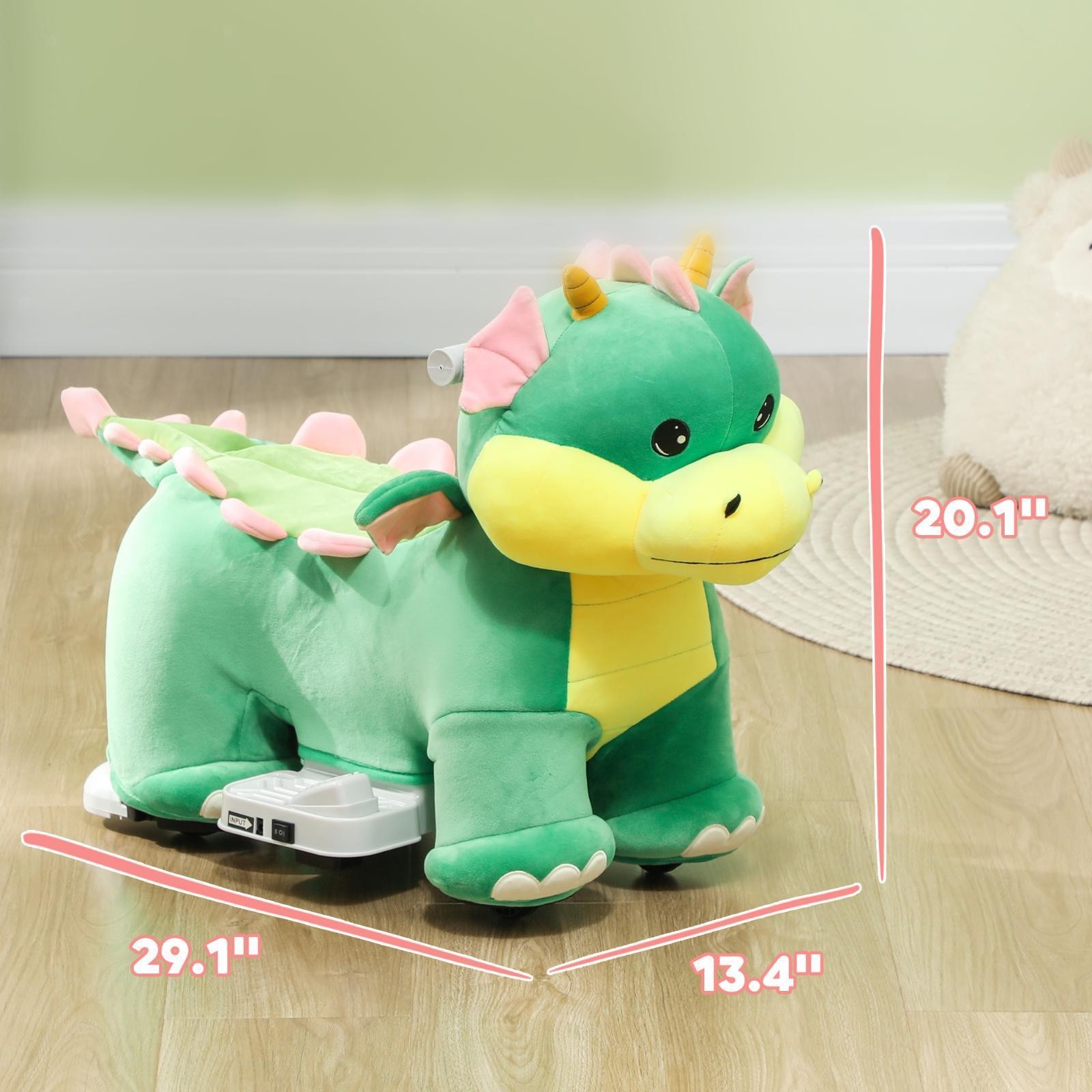 Triceratops Battery Powered Ride-on Animal Car Soft Seat Music PU Wheels for