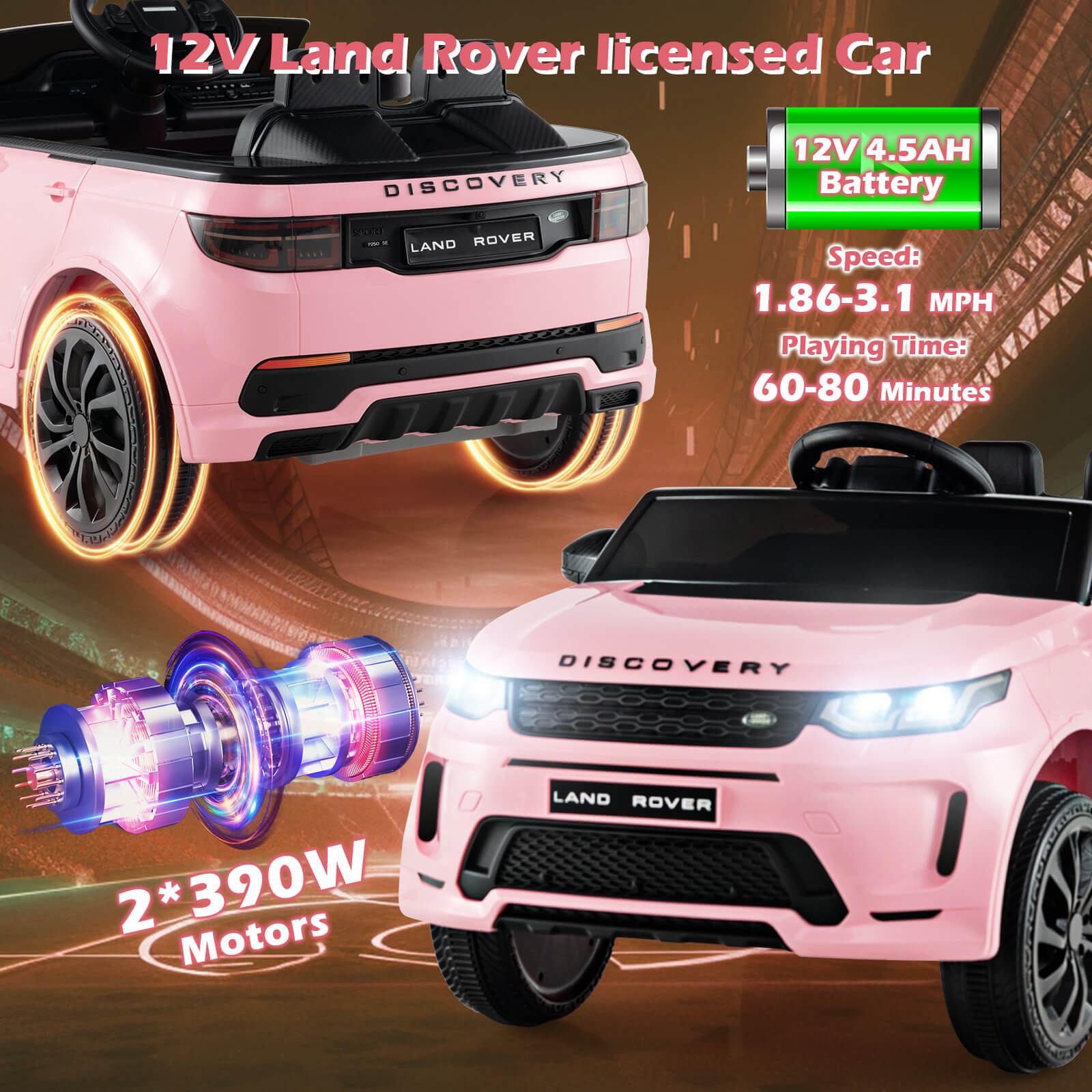 12V Kids Ride On Car Licensed Land Rover Electric Vehicle w/ Remote Control
