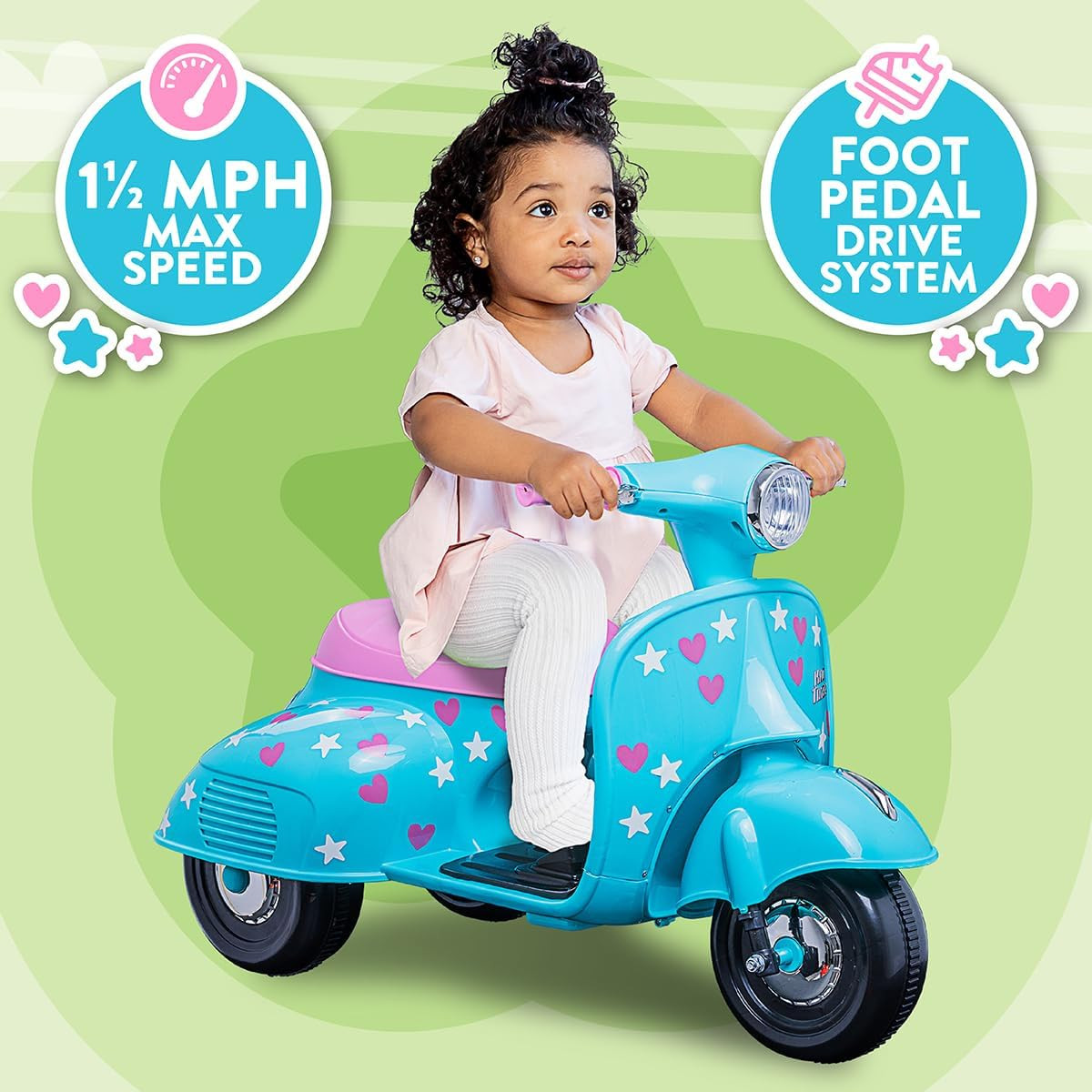 6V Starlight Scooter with Sidecar for Kids, Ages 18-30 Months, Maximum Rider Wei