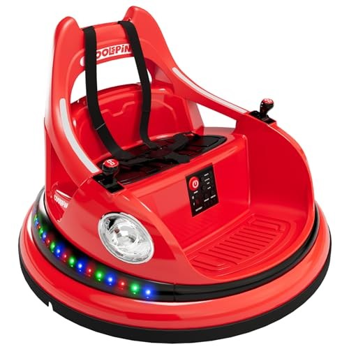 Ride on Bumper Car for Toddlers, 12V Battery Car for Kids W/Parent Remote, Red