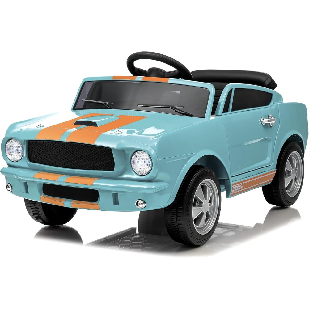 12V Licensed Shelby GT350 Ride-On Toy with Remote, LED Lights & Music for Kids