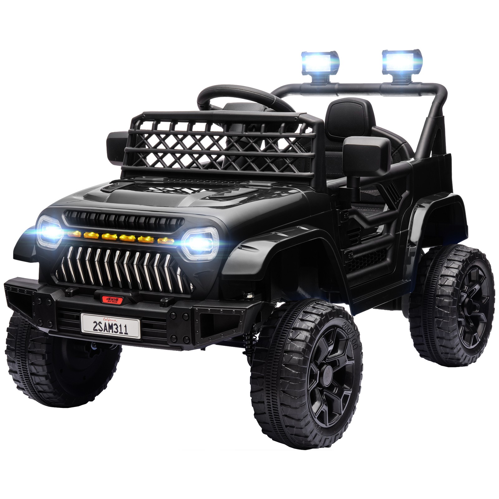 12V Ride On Truck w/ Spring Suspension, Remote, Black