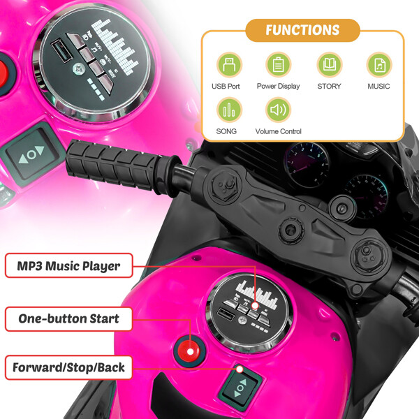 Kids Ride On Dirt Bike 12V Electric Motorcycle Training Wheel Light Music Gift