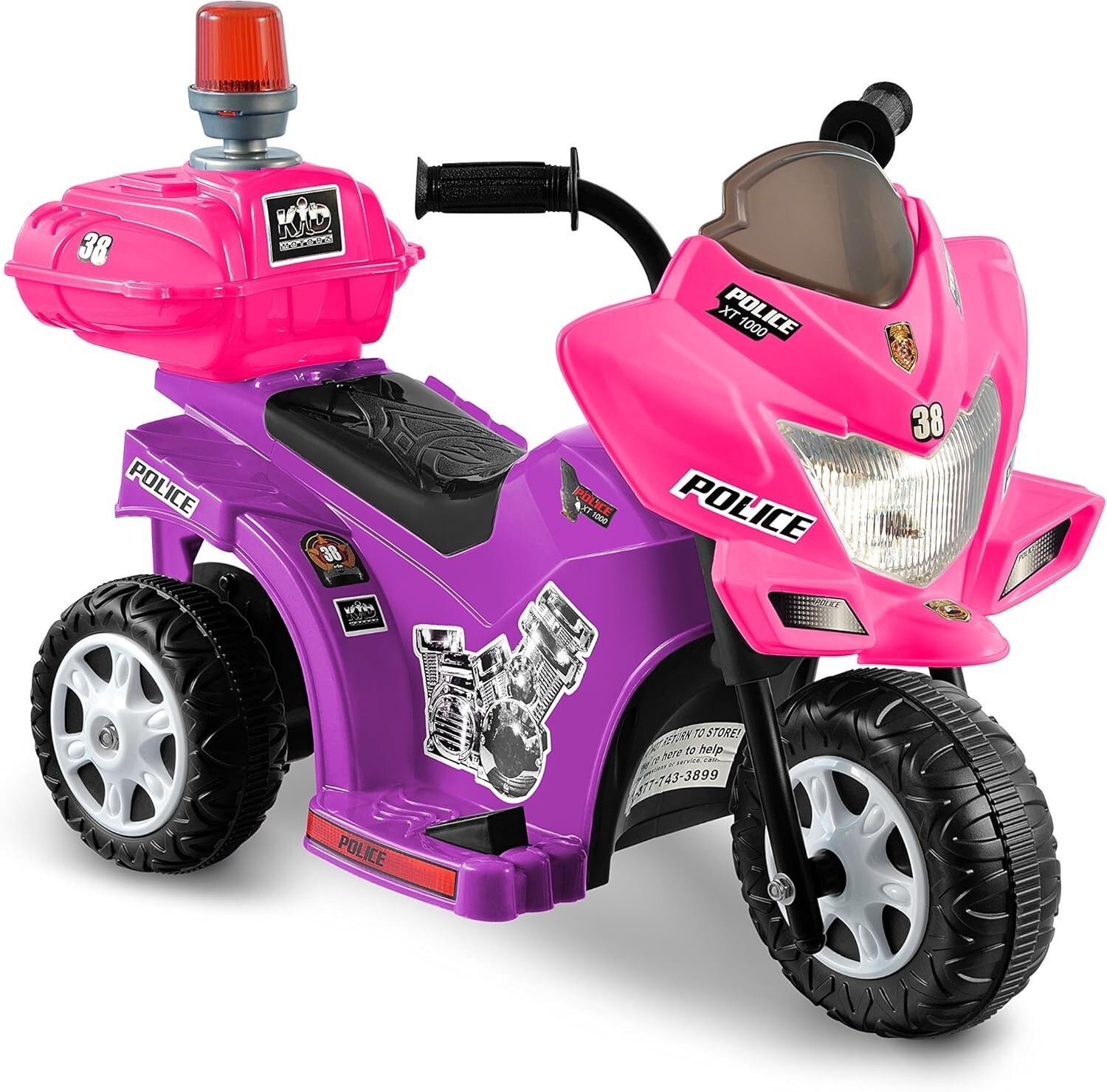 Imaginative Lil Patrol Ride-On for Kids, 6V, Purple and Pink, Ages 18+
