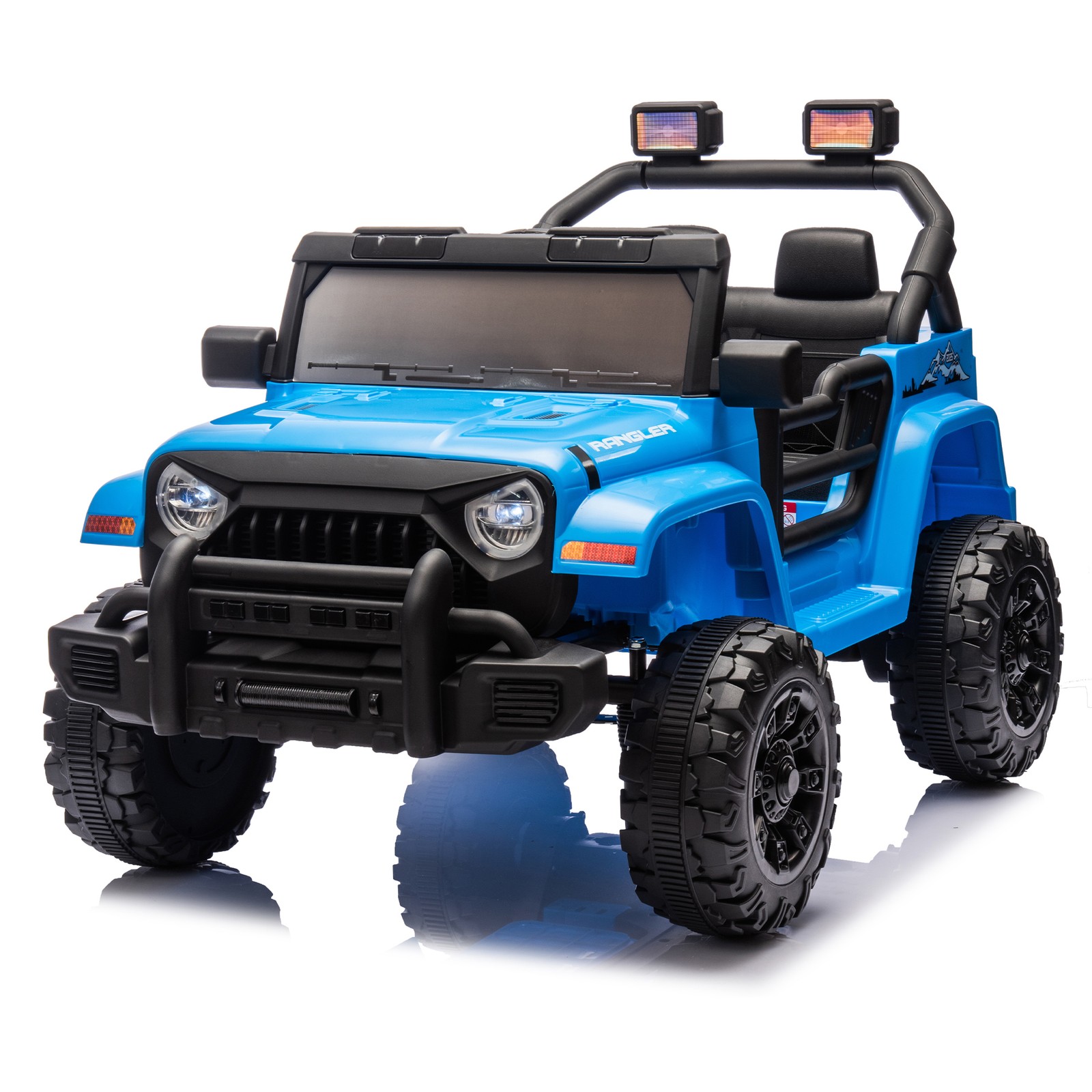 12V Kids Ride On Car Dual Drive 4 wheel With Bluetooth USB for Kids 2-4 Blue