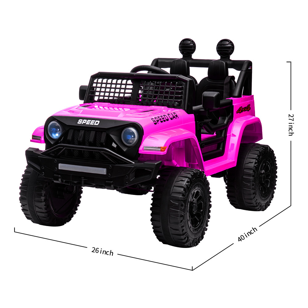12V Kids Electric Car Ride on Toy Pink Jeep-style Battery Powered w/Remote MP3