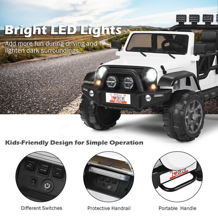 12V 2-Seater Ride on Car Truck with Remote Control and Storage Room