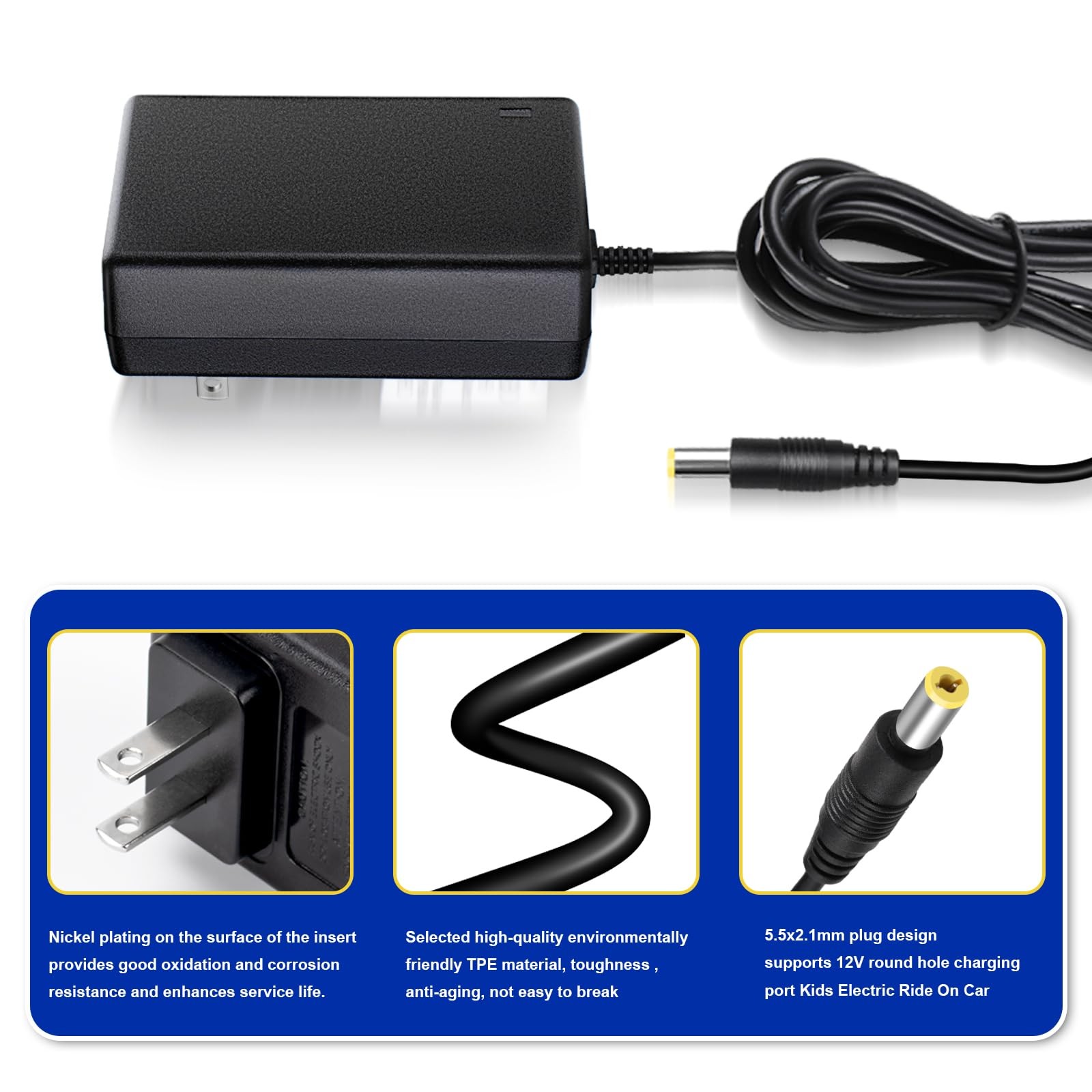12V Battery Charger for Ride On Toys Kids Car Best…