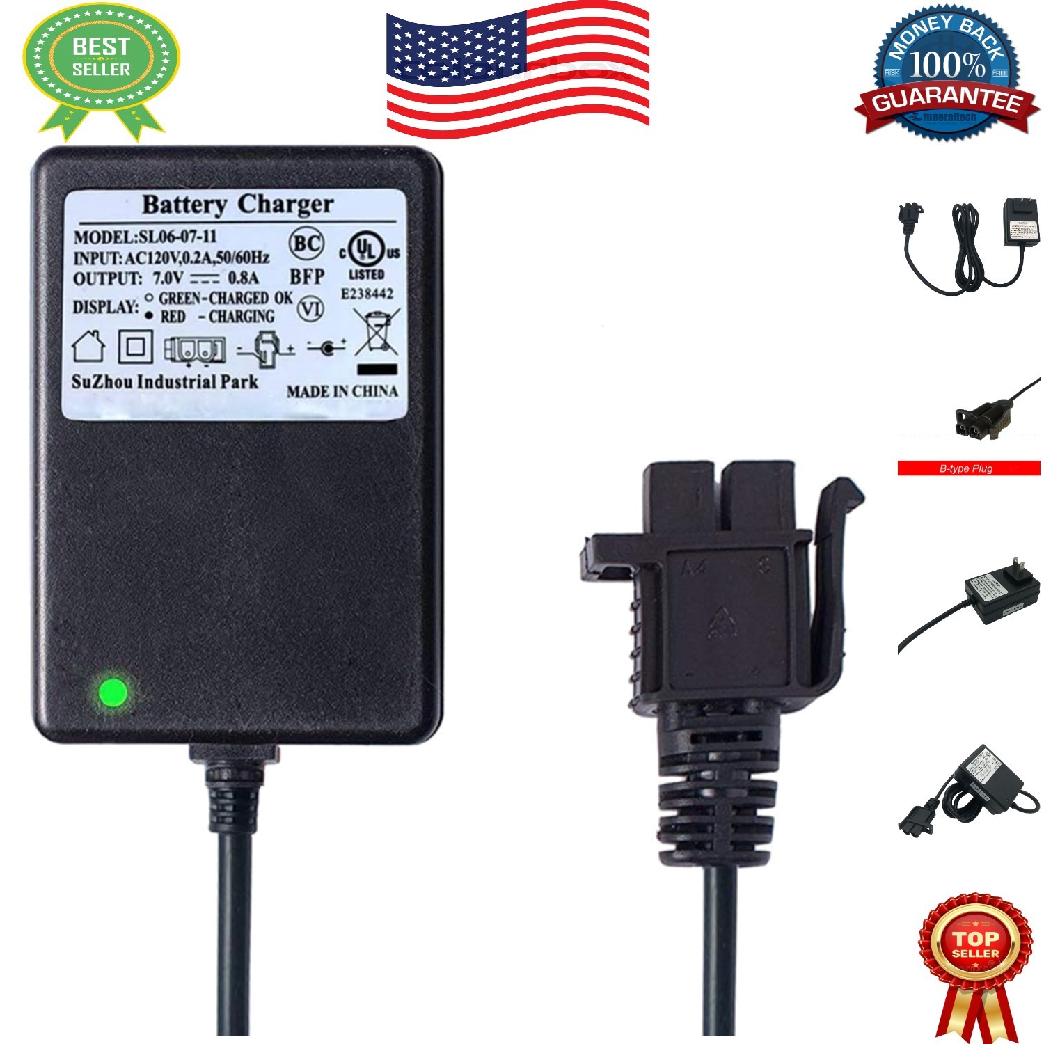 -Certified 6V Charger for Frozen Scooter & Batman Cars – Charging Indicator