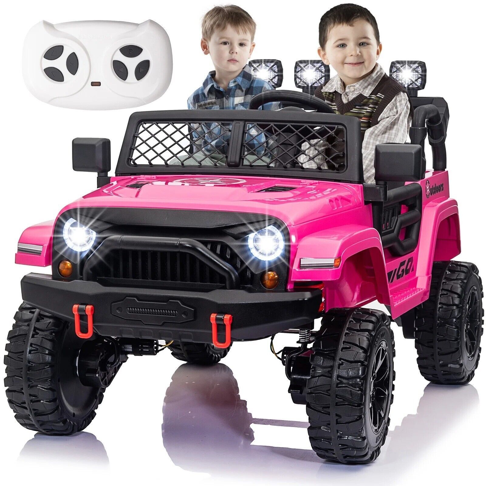 24V Kids Ride On Car Electric Vehicle Jeep Toy 4WD Truck w/ Remote Control Pink