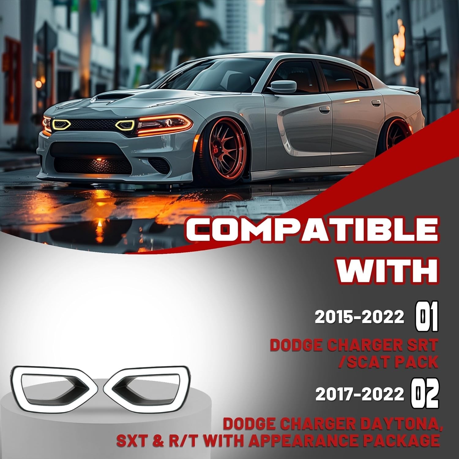 LED Grille Lights for Dodge Charger SRT/Scat Pack 2015-2022