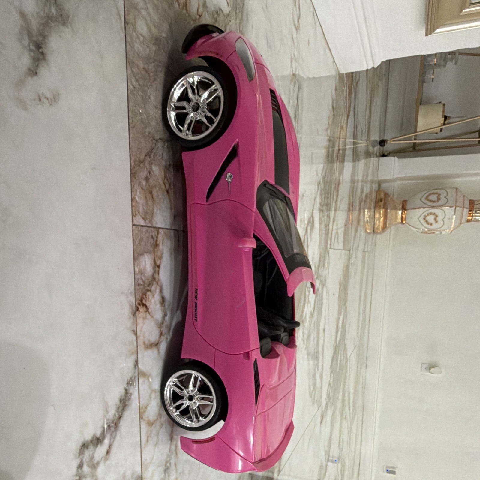 Used Bright Pink Corvette Battery Powered Ride-On Toy Car, NOT A BARBIE CAR!!