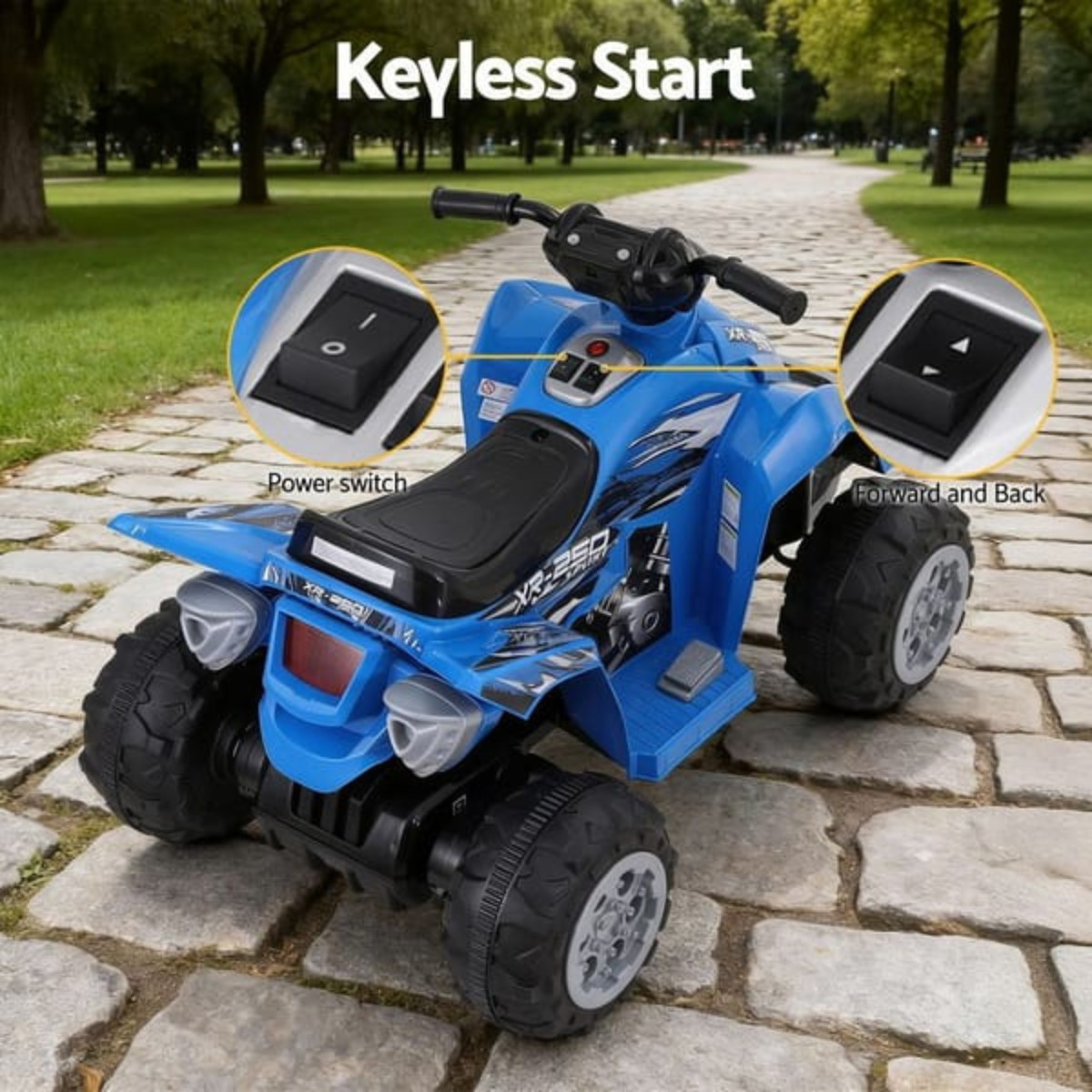 Kids Electric ATV Quad Bike Ride On Toy 12V Twin Motor Blue