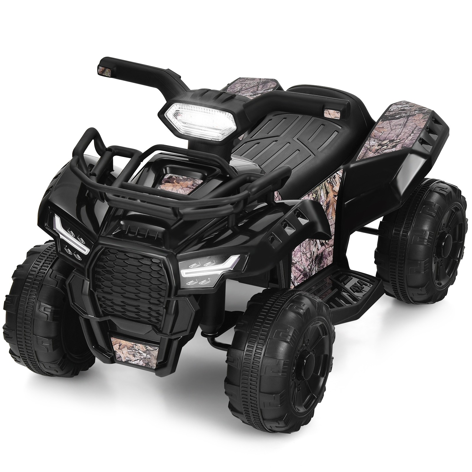 Honeyjoy 6V Kids ATV Quad Electric Ride On Car Toy Toddler w/MP3&LED Light Black