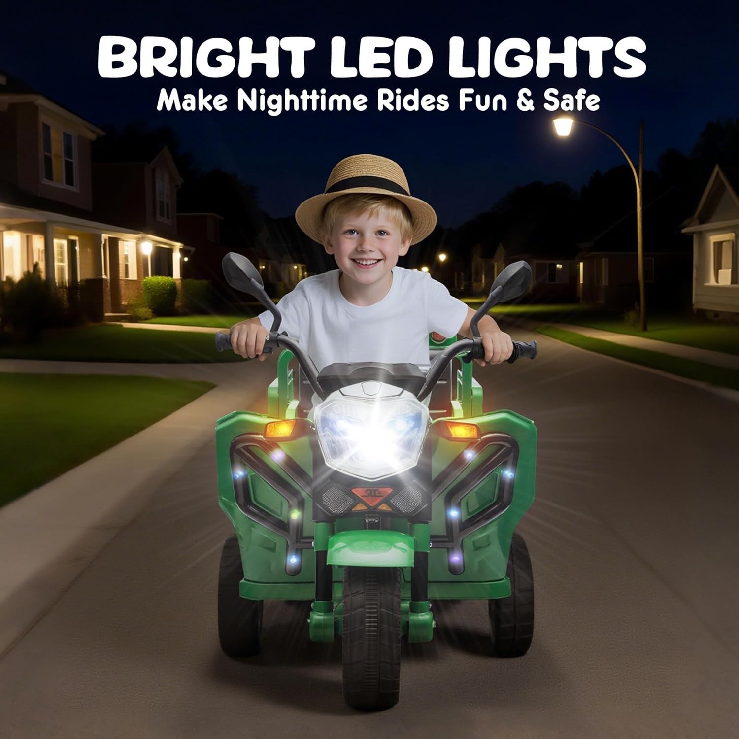 12V Kids Ride on Tractor with Cargo Bed Electric Dump Truck with LED Light Music