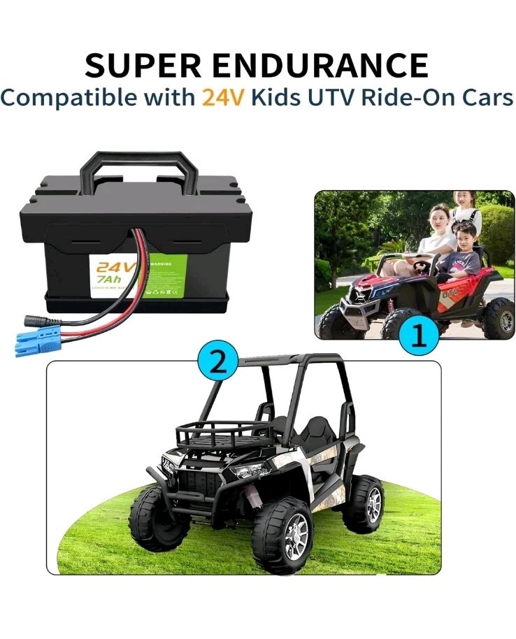 24V 7Ah Lithium Battery for Ride-On Cars Fits Dynacraft Realtree 24V UTV’s as we