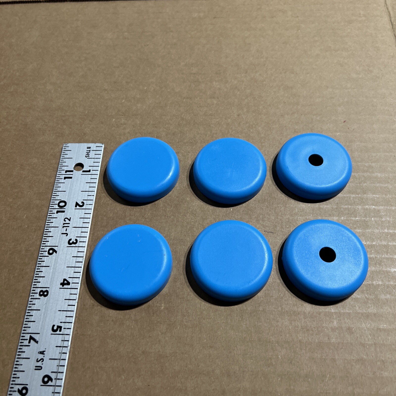 Peg Perego Thomas the Train Ride-On Replacement Part~BLUE WHEEL CAP COVERS (X6)