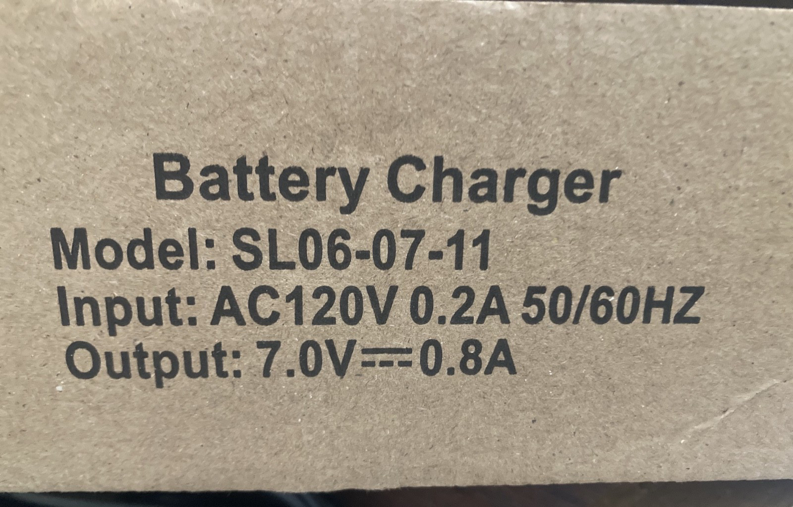 Class 2 Battery Charger | Model: SL06-07-11 | 7.0V 0.8A