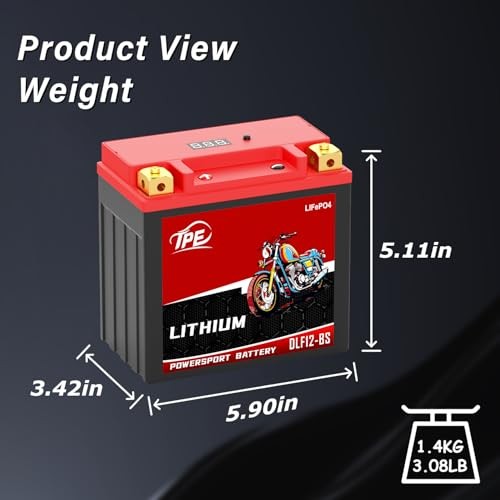 Lithium Motorcycle Battery-BS 12V, Lightweight LiFePO4 Replacement, High YTX12
