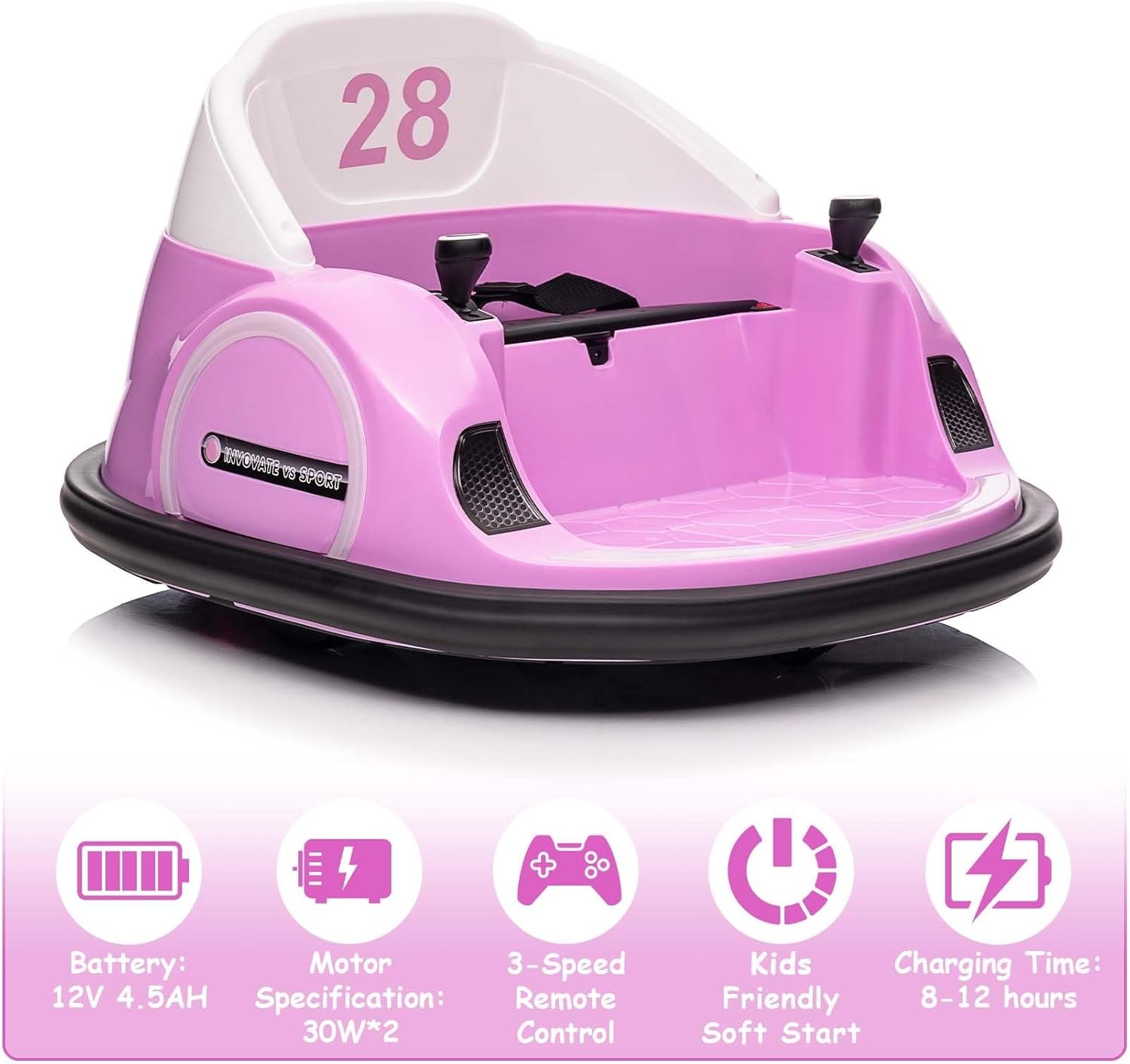 12V Ride On Bumper Car for Kids Toy Gifts Toddlers Electric Bumping Car with RC